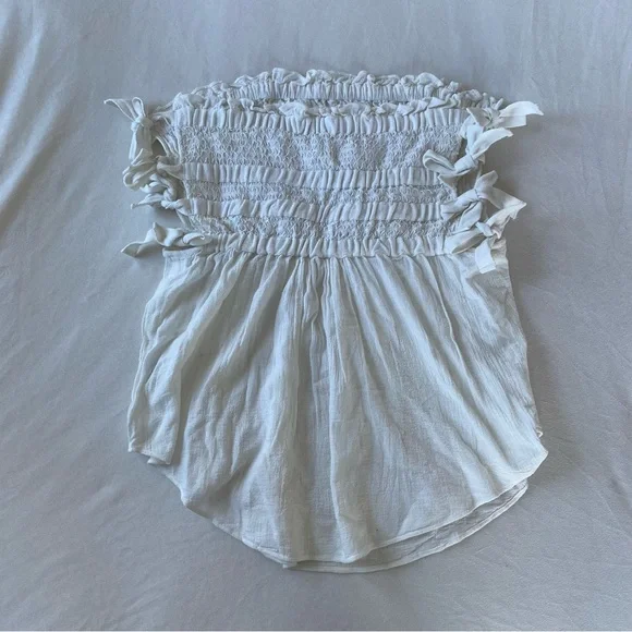 NWOT Free People x Jen’s Pirate Booty Ruffled White Fleetwood Tunic M - Picture 2 of 5